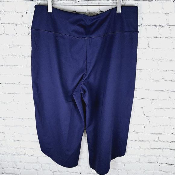 G4FREE | high waist wide leg flowy yoga split hem crop capri pants - Picture 3 of 8